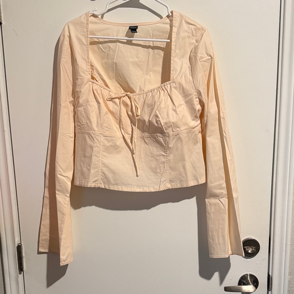 Wild Fable Light Peach Long Sleeve Blouse